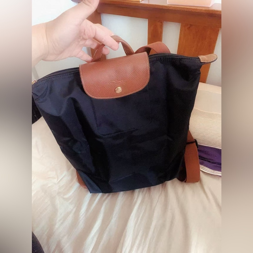 Longchamp Le Pliage Original Medium Backpack Recycled Canvas black - Picture 11 of 12